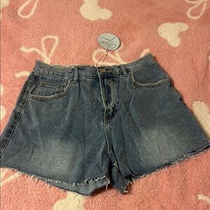 Denim Women's Shorts with Rhinestones